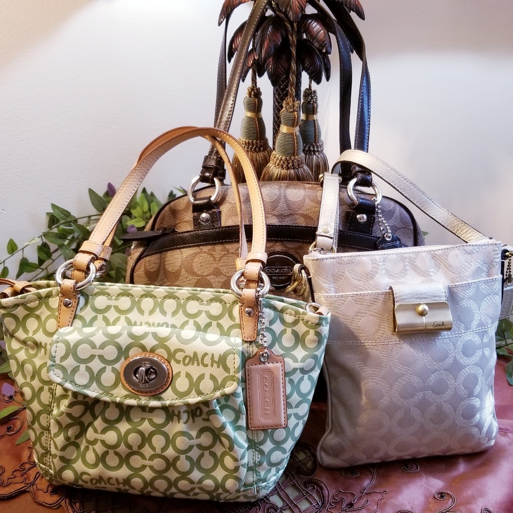 Three less than perfect Coach bags, but still cute